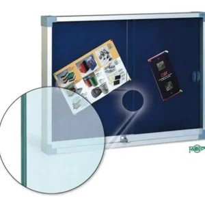 Vitrina para anuncios, tapizado en textil, 60x80 cm. (Puertas de cristal de seguridad) Profesional