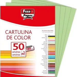 Disponible Ahora Cartulina FIXO A4, paquete 50 und. Verde Manzana