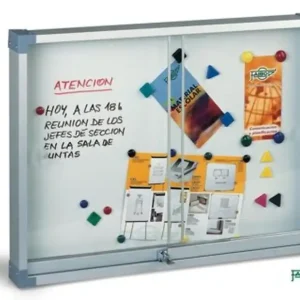 Vitrina para anuncios, estructura de aluminio, 90x120 cm. (Puertas de metacrilato) Súper Precio