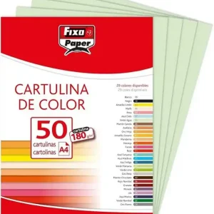 Cartulina FIXO A4, paquete 50 und. Verde Agua Lujoso