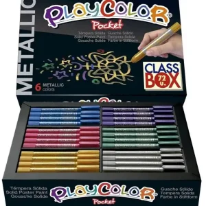 Ordenar Ahora Mismo Témpera sólida PLAYCOLOR POCKET METALLIC CLASS BOX 72 und.