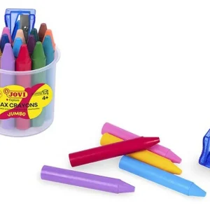 Ceras JUMBO bote 16 colores surtidos + 1 sacapuntas Garantía De Devolución De Dinero