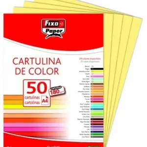 Pago Seguro Cartulina FIXO A4, paquete 50 und. Amarillo limón