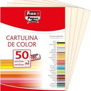 Barato Cartulina FIXO A4, paquete 50 und. Marfil