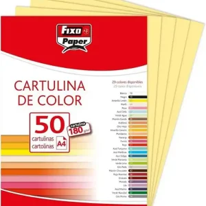 Artesanal Cartulina FIXO A4, paquete 50 und. Vainilla