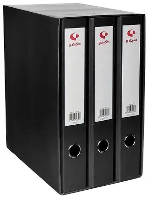 Archivador módulo 3 carpetas 2 anillas 40 mm.Negro Promoción