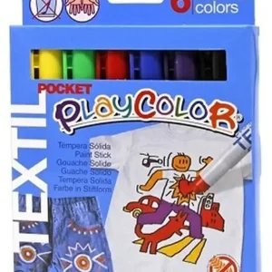 Precio Económico Témpera sólida PLAYCOLOR POCKET TEXTIL 6 colores