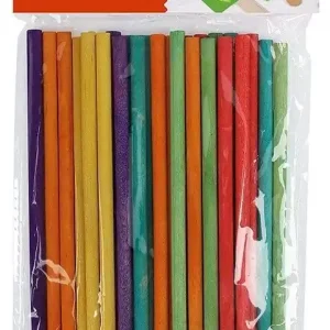 Palos redondos de madera en colores surtidos 25 und. Nueva Colección