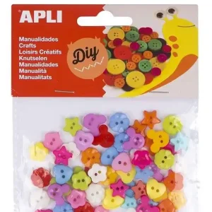 Botones de plástico colores surtidos 60 und. Moderno