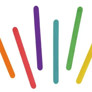 Hecho A Mano Palos de polo madera pequeños mix colores 73x7x2mm.