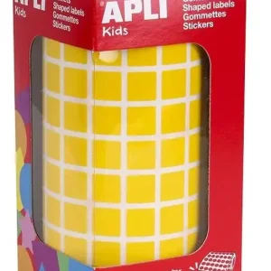 Gomets rollo cuadrados 10 mm amarillo Premium