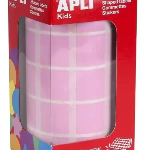 Gomets rollo cuadrados 20 mm rosa Artesanal