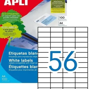 Económico Etiquetas ordenador 52'5 mm x 21'2 mm 100 hojas