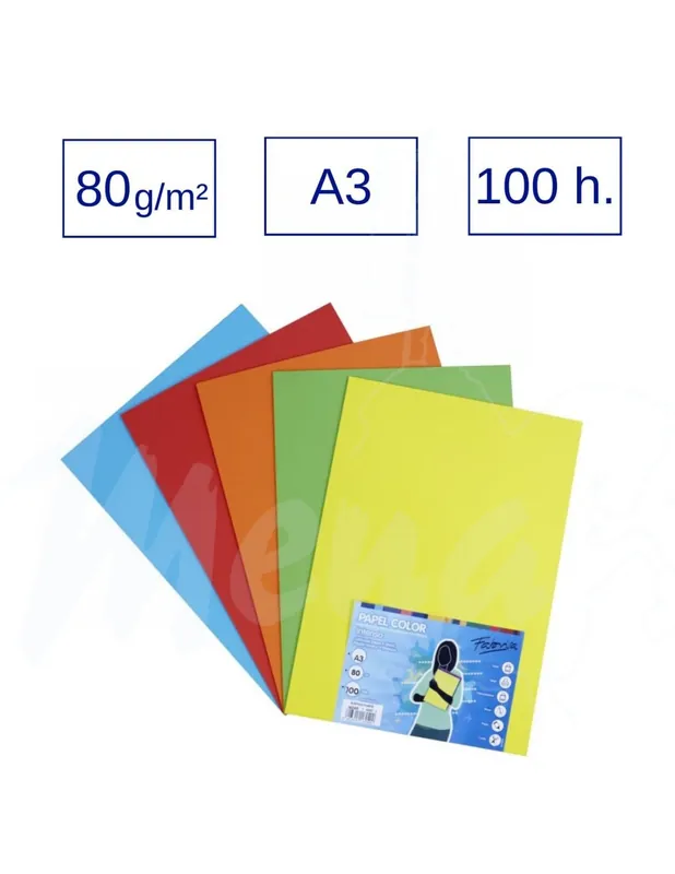 PAPEL A3 80 g 100 h COLORES INTENSOS Promoción Exclusiva