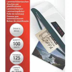 FUNDAS PLASTIFICAR 125 MICRAS 54 x 86 mm. FELLOWES 100 Uds. Original