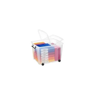 Edición Limitada CAJA ORGANIZADORA CON RUEDAS Y TAPA 70 Litros TRANSPARENTE
