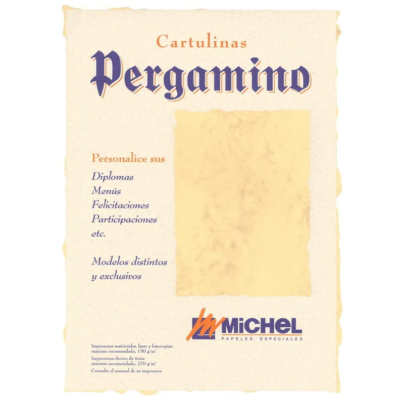 Papel Pergamino MICHEL Din-A4 200 gr, Pack x25 Hojas Más Vendido