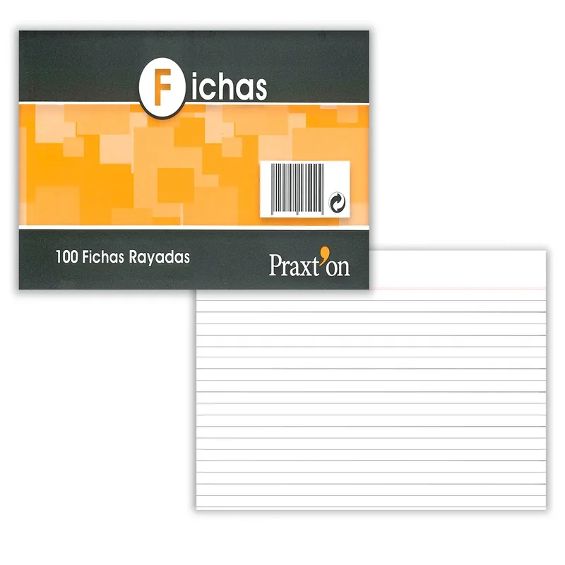 Rebajas Fichas Cartulina PRAXTON Rayadas, Pack x100