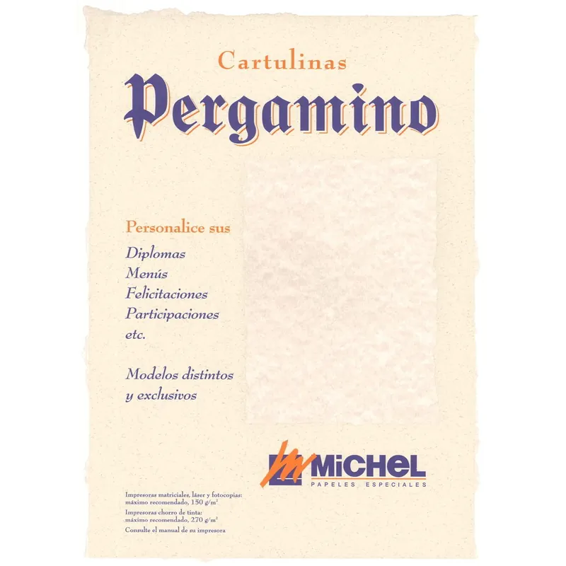 Papel Pergamino MICHEL Din-A4 150 gr. Parchment, Pack x25 Hojas Original
