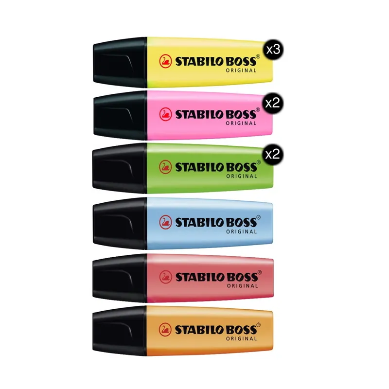 Marcadores Fluorescentes STABILO BOSS Original, Pack x10 Colores Oferta Limitada