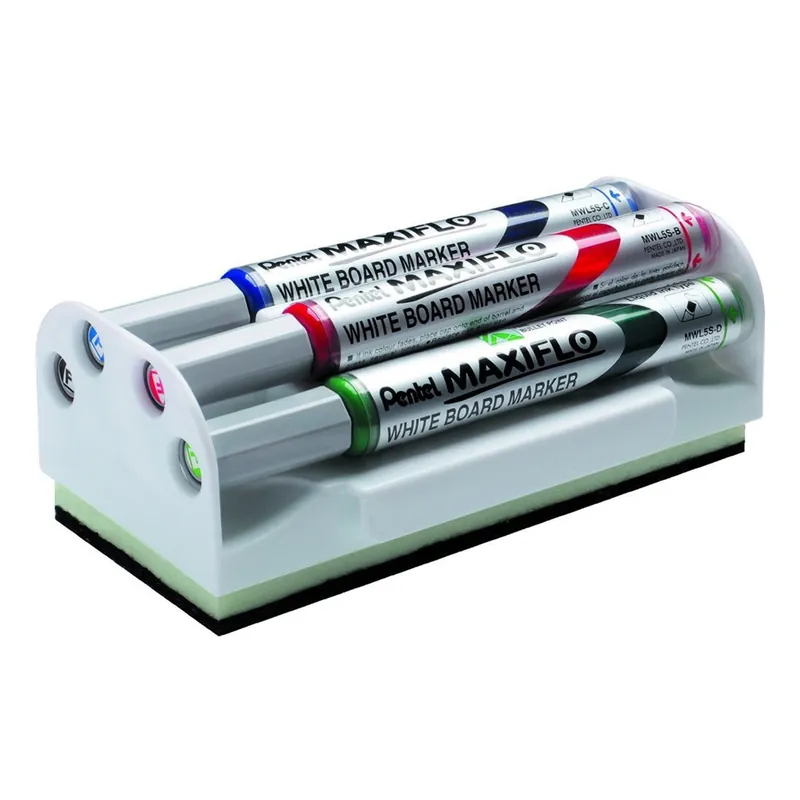 Rotuladores Pizarra PENTEL Maxiflo, 4 Colores + Borrador Oferta De Temporada