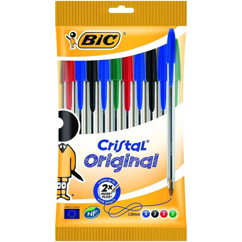 Máxima Calidad Bolígrafos BIC Cristal Original Medium, Blister x10 Surtidos