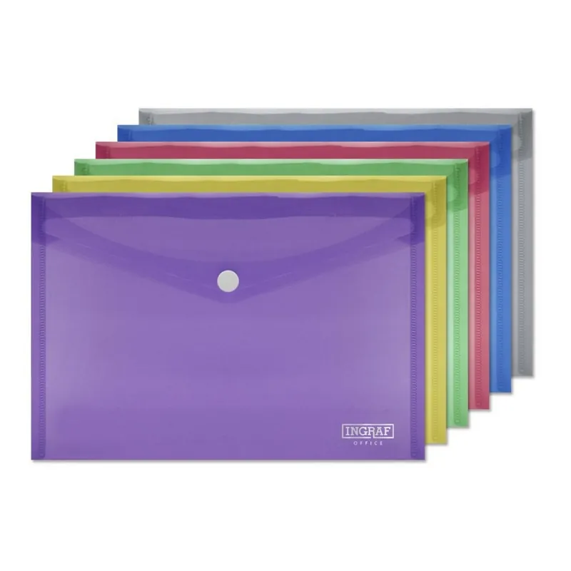 Carpetas Portadocumentos INGRAF PP Translúcido, Din-A5 Pack x10 Colores Surtidos Nuevo Modelo