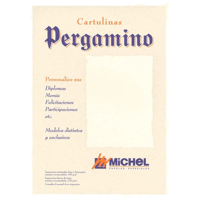Oferta De Temporada Papel Pergamino MICHEL Din-A4 160 gr. Crema, Pack x25 Hojas