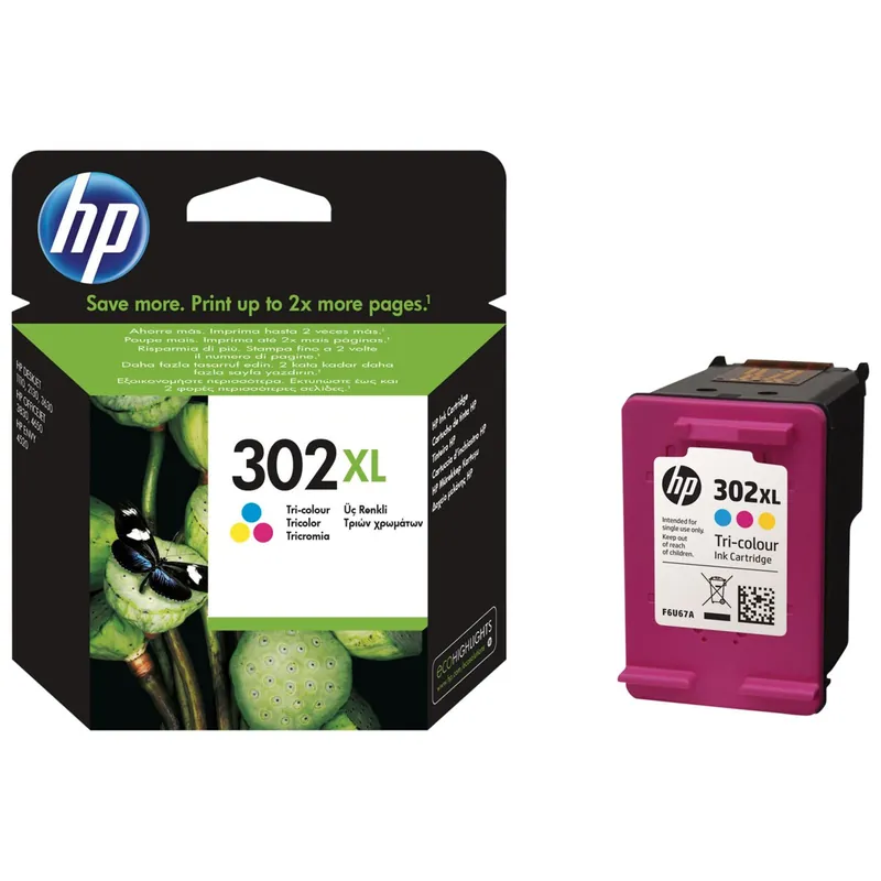 Cartucho Tinta Impresora HP 302XL (F6U67AE) Tricolor Bestseller