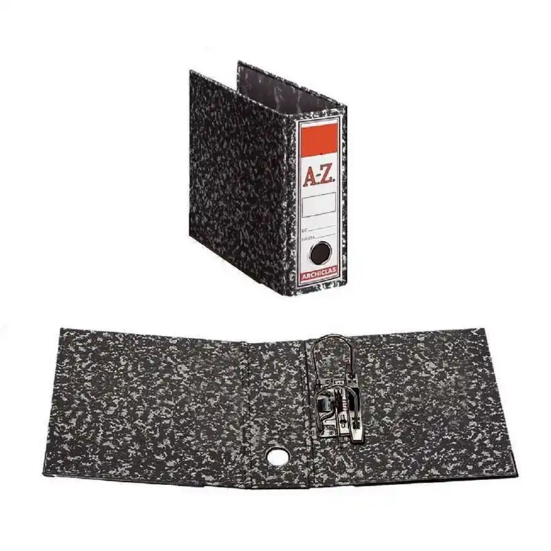 Archivador A-Z PRAXTON Negro Jaspeado, 4º Ancho 75 mm. Edición Limitada