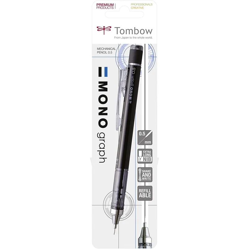 Pago Seguro Portaminas TOMBOW MONO graph Negro 0,5 mm.