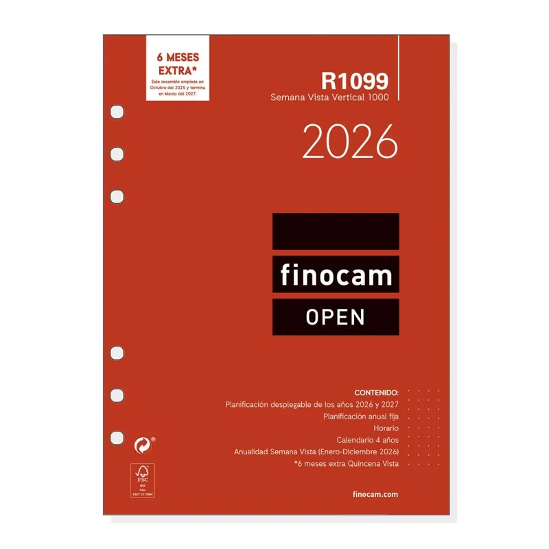 Comprar En Línea Recambio Agenda FINOCAM Anual Open 2026, R1099 1000 S/V Vertical