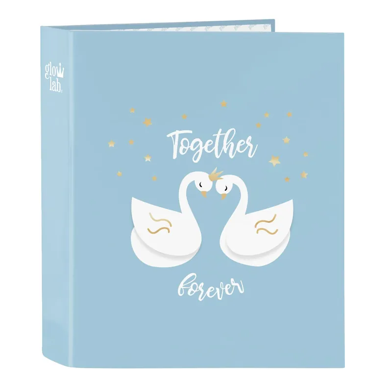 Carpeta Archivador GLOWLAB Cisnes, Folio 4 Anillas 40 mm. Promoción Exclusiva