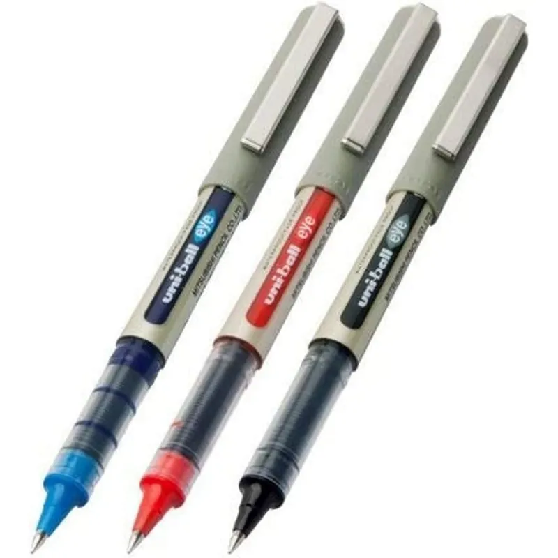 A Buen Precio Bolígrafos Roller UNI-BALL Eye Fine UB-157, Pack x3 (Azul + Negro + Rojo)
