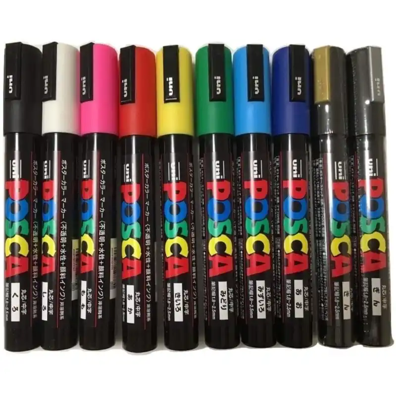 Rotuladores UNI Posca PC-5M 2,5 mm, Pack x10 Colores Surtidos Hecho A Mano