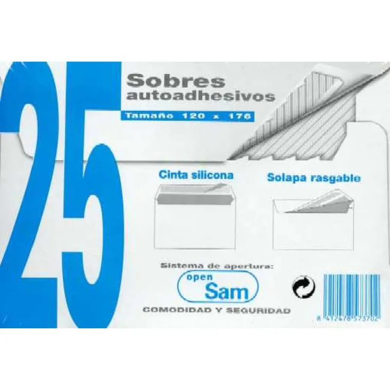 Pedido Al Por Mayor Sobre SAM Comercial, 120 x 176 mm. Blanco, Pack x25