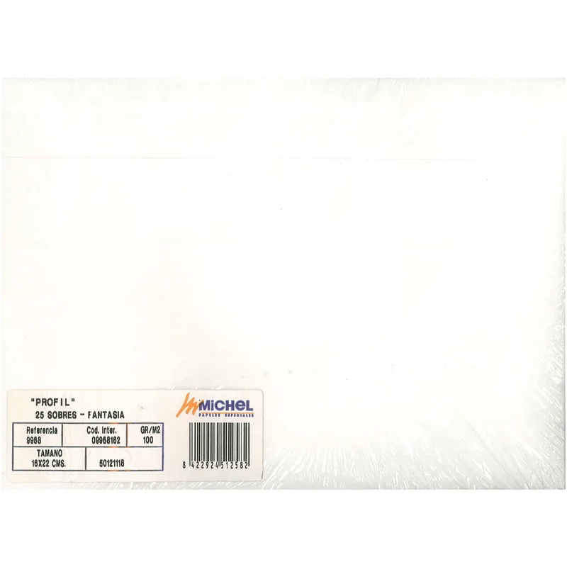 Sobre Fantasía MICHEL 16 x 22 cm. 100 gr. Profil Blanco, Pack x25 Barato