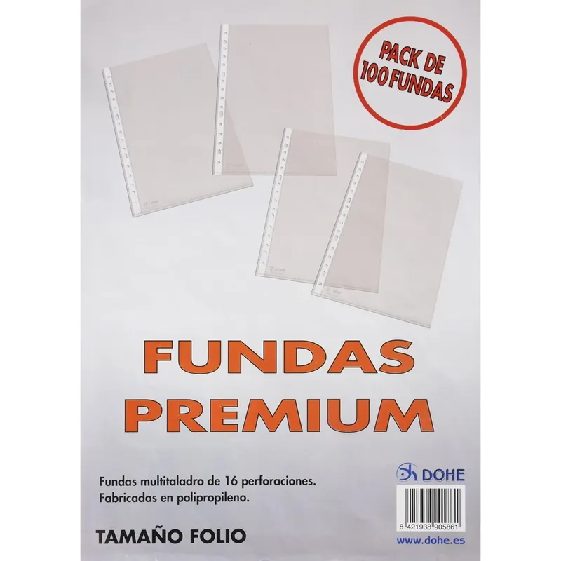 Popular Funda Portadocumentos DOHE PP Piel Naranja, Folio Multitaladro, Caja x100