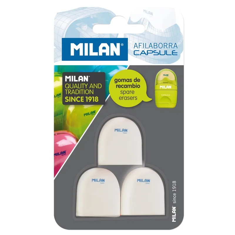 Compra Ahora Gomas Recambio MILAN Afilaborra Capsule, Blister x3
