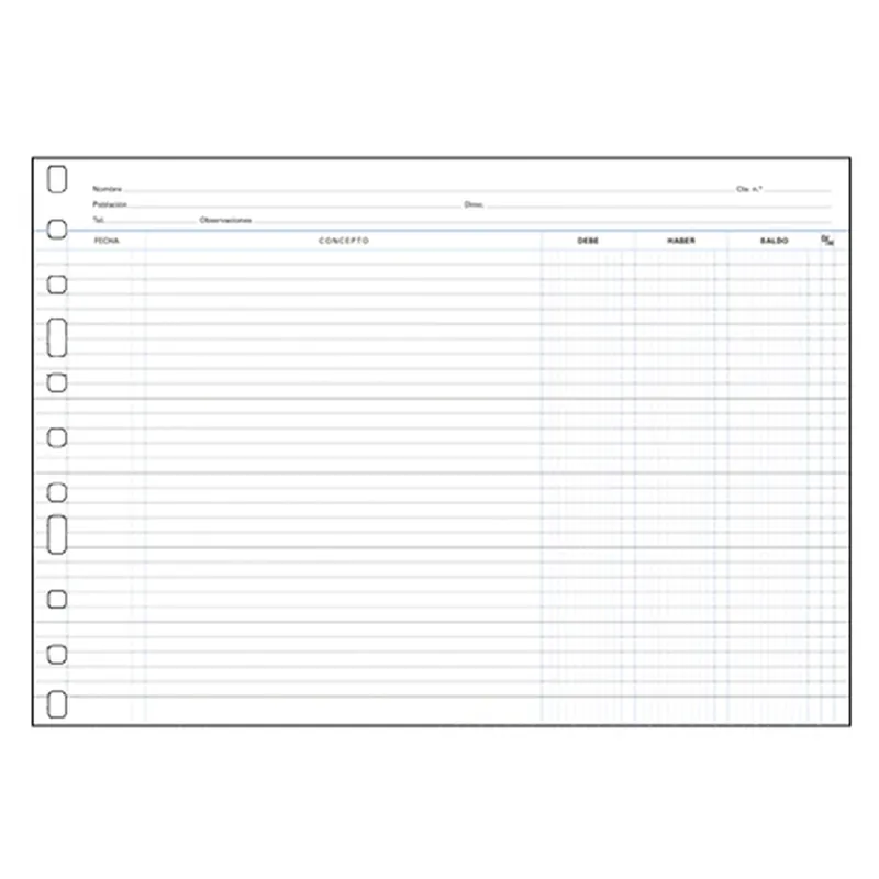 Pedido Al Por Mayor Recambio Multitaladro FINOCAM Cuentas Corrientes 3006, Folio Apaisado