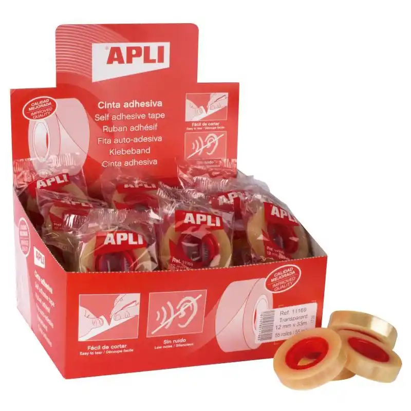 Cinta Adhesiva Transparente Apli 19mm X 33M Más Vendido