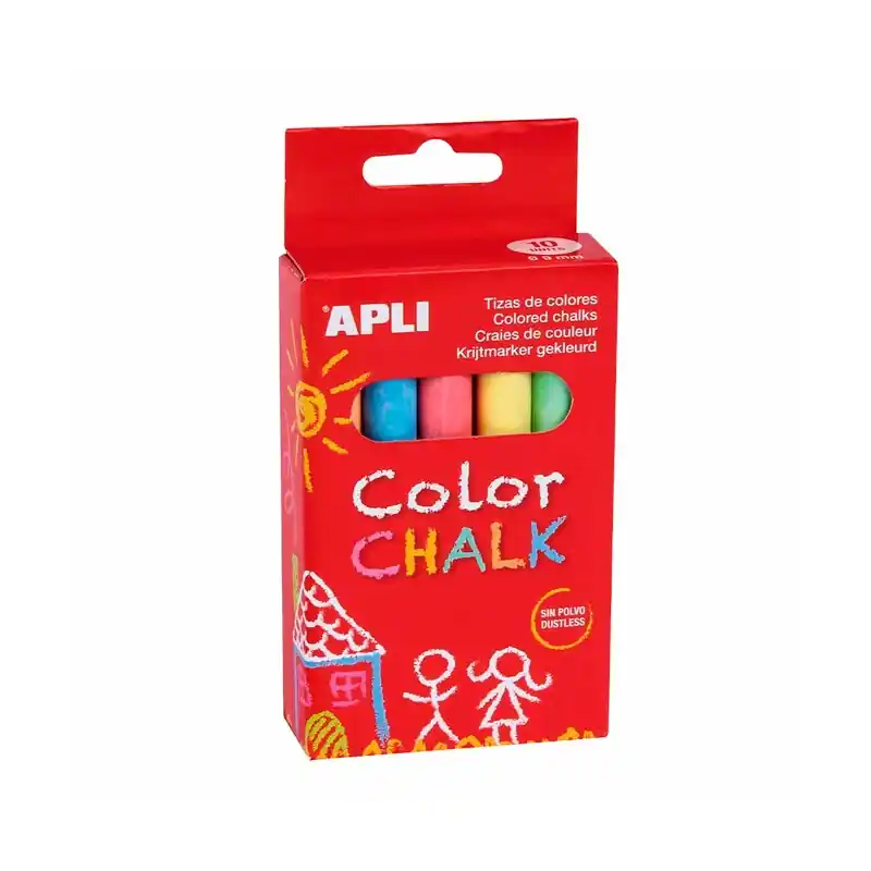 Tizas de Colores Surtidos Redondas Apli 10Uds Oferta