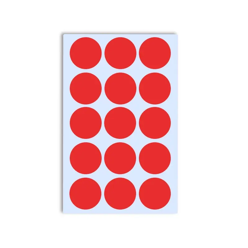 Gomets Circulo Grande Rojo Hojas Promoción Exclusiva