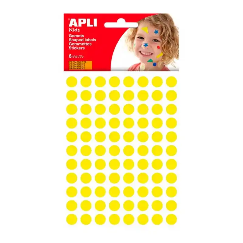 Súper Precio Gomets Apli Redondos Amarillo 10,5mm Hojas