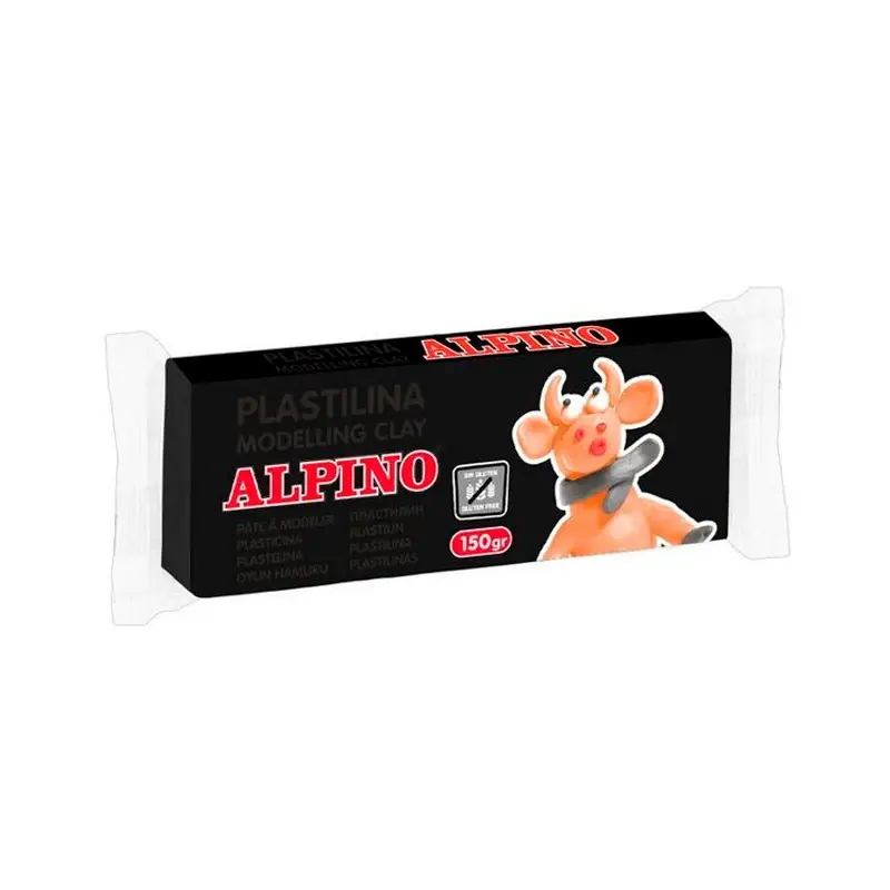 Plastilina Alpino Negro 150 Grs Liquidación