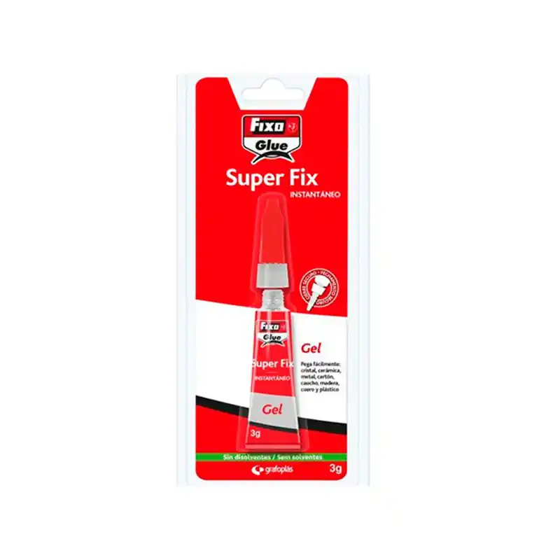 Gel adhesivo instantáneo Fixo, fórmula densa que no gotea, ideal para materiales porosos y superficies irregulares, secado veloz Moderno