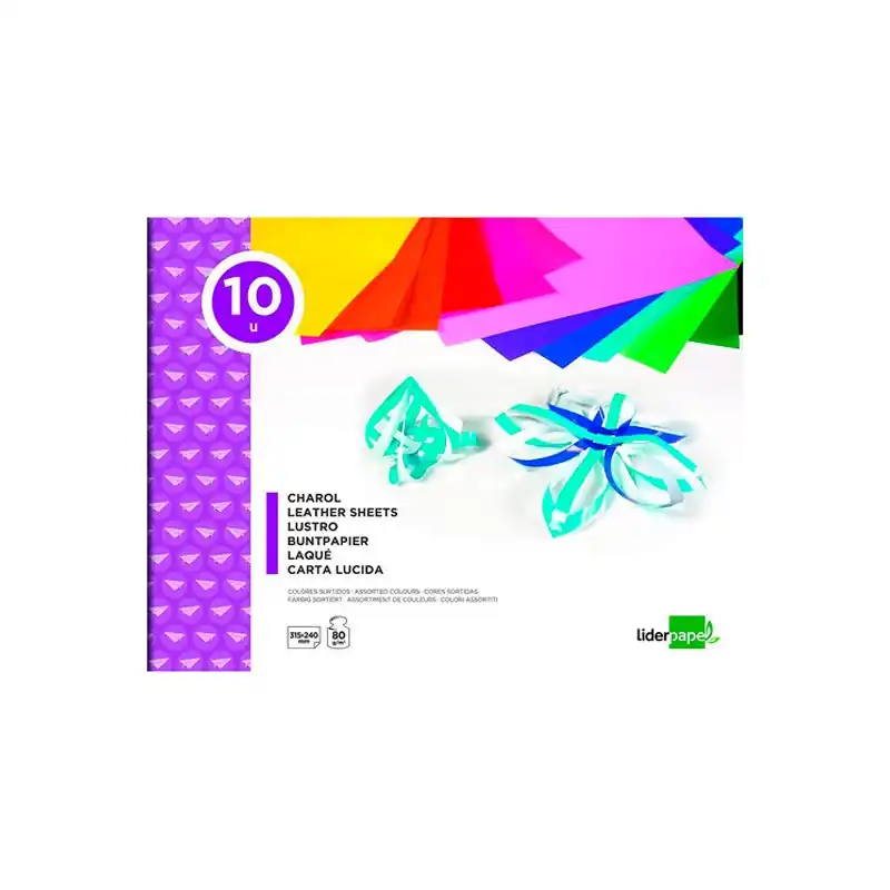 Papel Charol Bloc Manualidades 10 Colores Surtidos Moderno