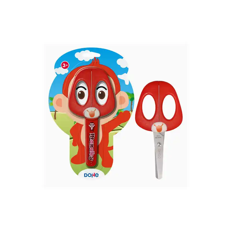 Tijera Escolar Punta Roma Mono Rojo Precio Reducido