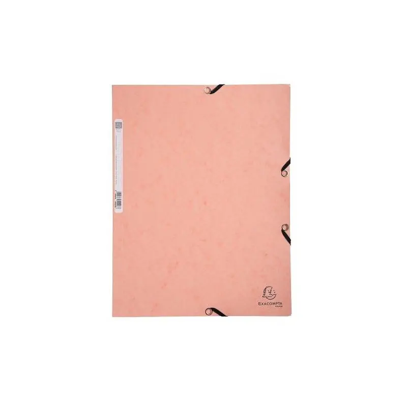 Carpeta de Carton con 3 Solapas y Gomas a4 Exacompta Coral Rosa Nueva Colección