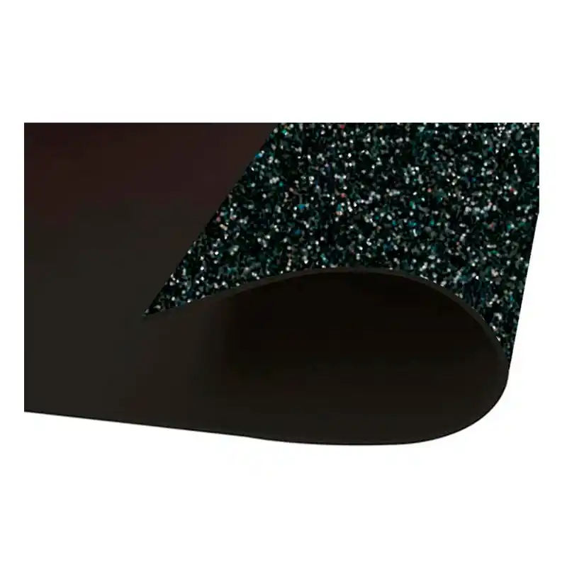 Goma Eva Adhesiva Purpurina Negro 60x40 Precio De Fábrica
